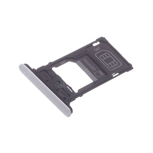 OEM SIM + SD Card Tray for Sony Xperia XZ2 Compact White Silver