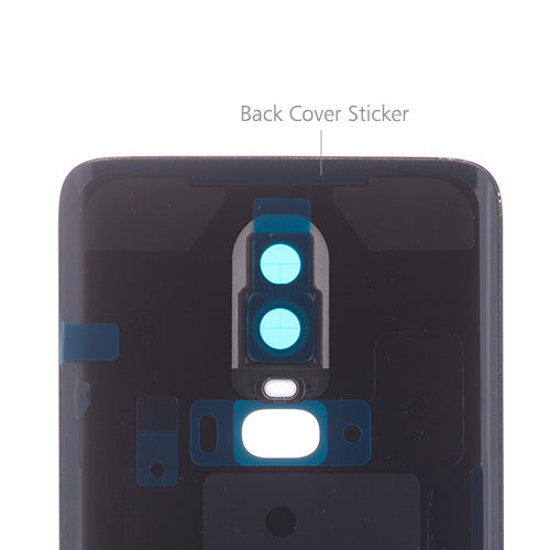 OEM Battery Cover + Camera Lens Ring for OnePlus 6 Mirror Black
