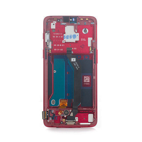 OEM Screen Replacement with Frame for OnePlus 6 Amber Red