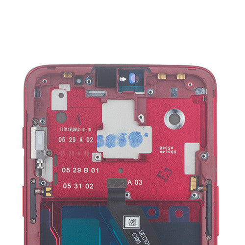 OEM Screen Replacement with Frame for OnePlus 6 Amber Red