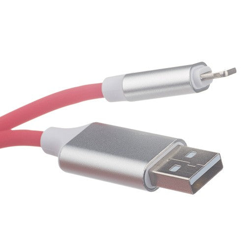 New USB Sync & Charge Cable with Sound Light Sensor for iPhone/iPad Red