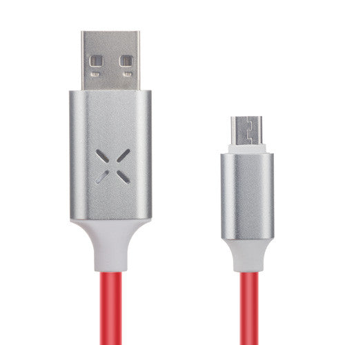 New USB Sync & Charge Cable with Sound Light Sensor for Micro Port Red