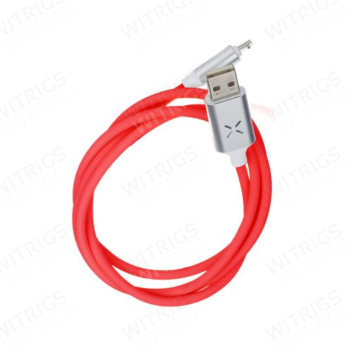 New USB Sync & Charge Cable with Sound Light Sensor for Type-C Port Red