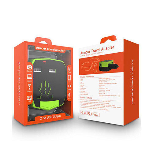 Universal Armour Travel Adapter Orange