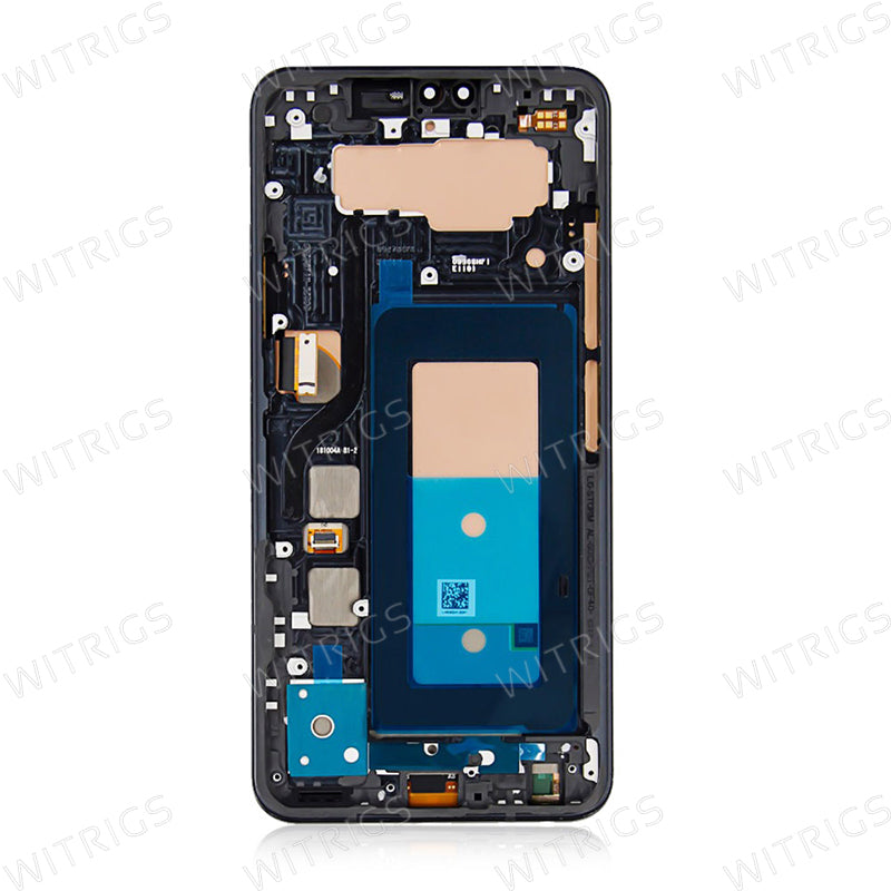 Custom Screen Replacement with Frame for LG V40 ThinQ New Aurora Black