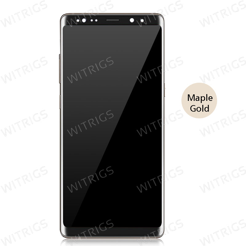 Custom Screen Replacement with Frame for Samsung Galaxy Note 8 Maple Gold