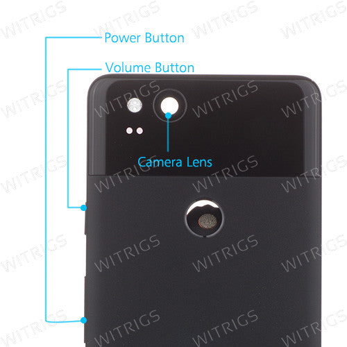 Custom Battery Cover for Google Pixel 2 Just Black