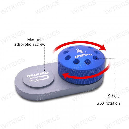 9 Holes Rotating Magnetic Screwdriver Holder Red