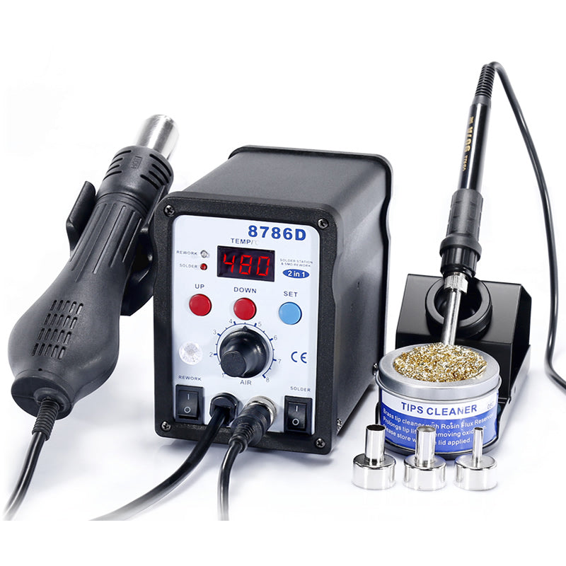 2 in 1 Heating Gun and soldering Iron station YIHUA-8786D （US plug）