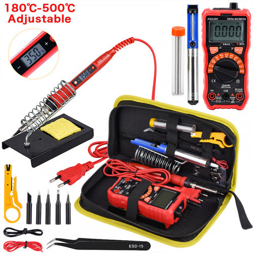 JCD Soldering Iron 80W with Digital Multimeter Kit (Red-EU 220V)