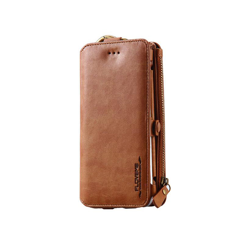 Floveme Classic Fashion Wallet Case for Samsung Galaxy Note 10 plus Brown