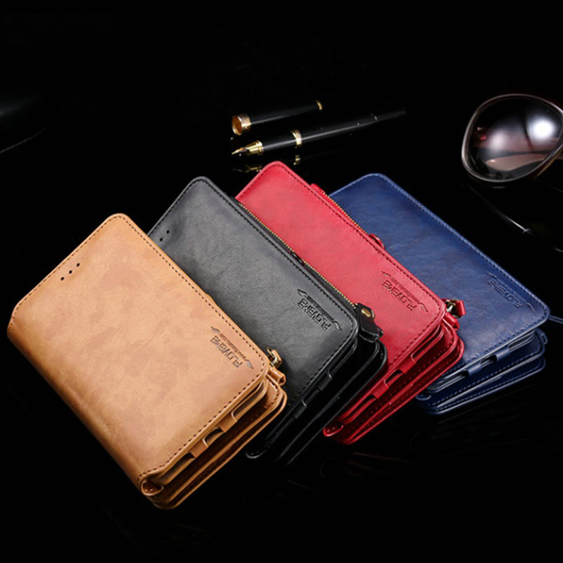 Floveme Classic Fashion Wallet Case for Samsung Galaxy Note 10 plus Brown