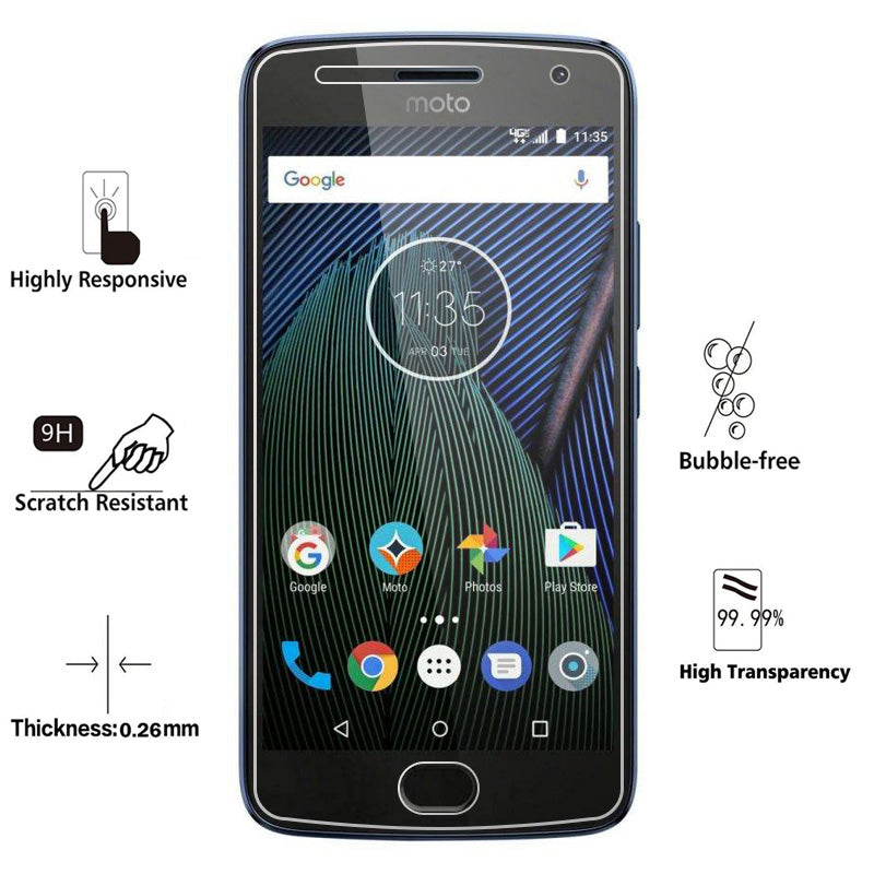 Full Tempered Glass Screen Protector for Motorola Moto G5S Plus Transparent