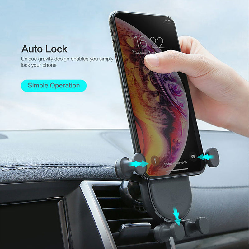 Gravity Automatic Lock Car Phone Bracket Air Vent Phone Holder