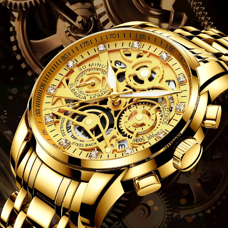 NEKTOM Hollow Out Watch Luminous Waterproof Watch Gold
