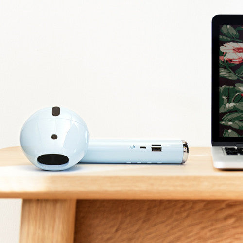 Plus Size Wireless Earphone Style Bluetooth Speaker Blue