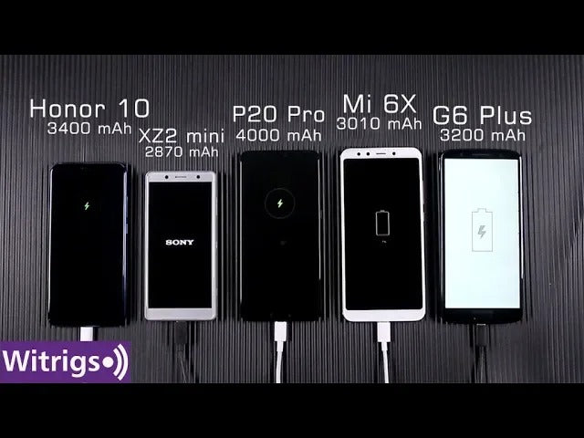 Huawei P20 Pro vs Sony Xperia XZ2 Compact vs Honor 10 vs Xiaomi Mi 6X vs Moto G6 Plus Battery Test