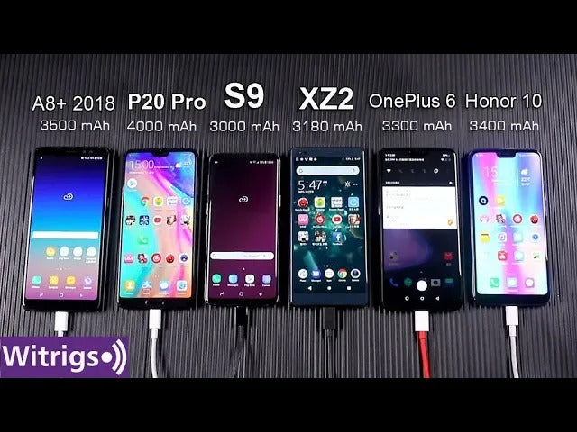 OnePlus 6 Dash Charger | P20 Pro vs S9 vs OnePlus 6 vs XZ2 vs A8+ 2018 vs Honor 10 Battery Test