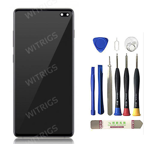 OEM Screen Replacement with Frame for Samsung Galaxy S10 Plus Prism Black