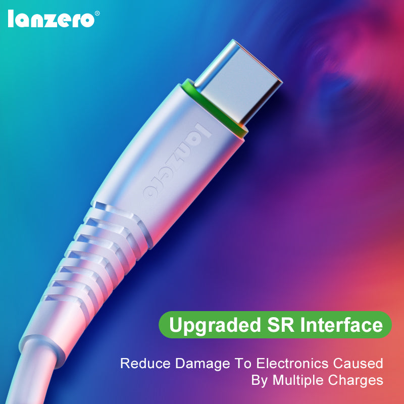 Lanzero USB-C Data Cable 2.1A Type-C Fast Charging Cable 1M