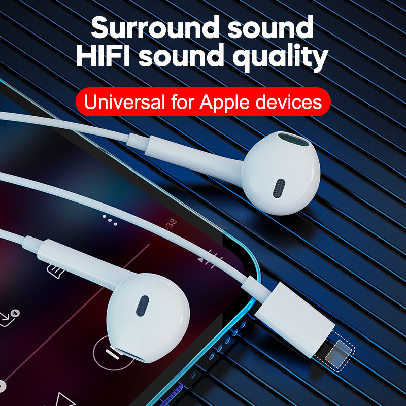 Headphones for Apple Earbuds Wired Earphones Built-in Microphone Vol