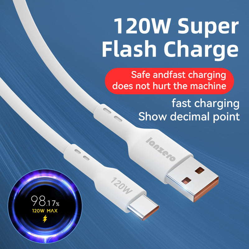 Super Type C Cable 120W USB C Quick Charger Fast Charging Cord For Oneplus Samsung Sony Google Huawei