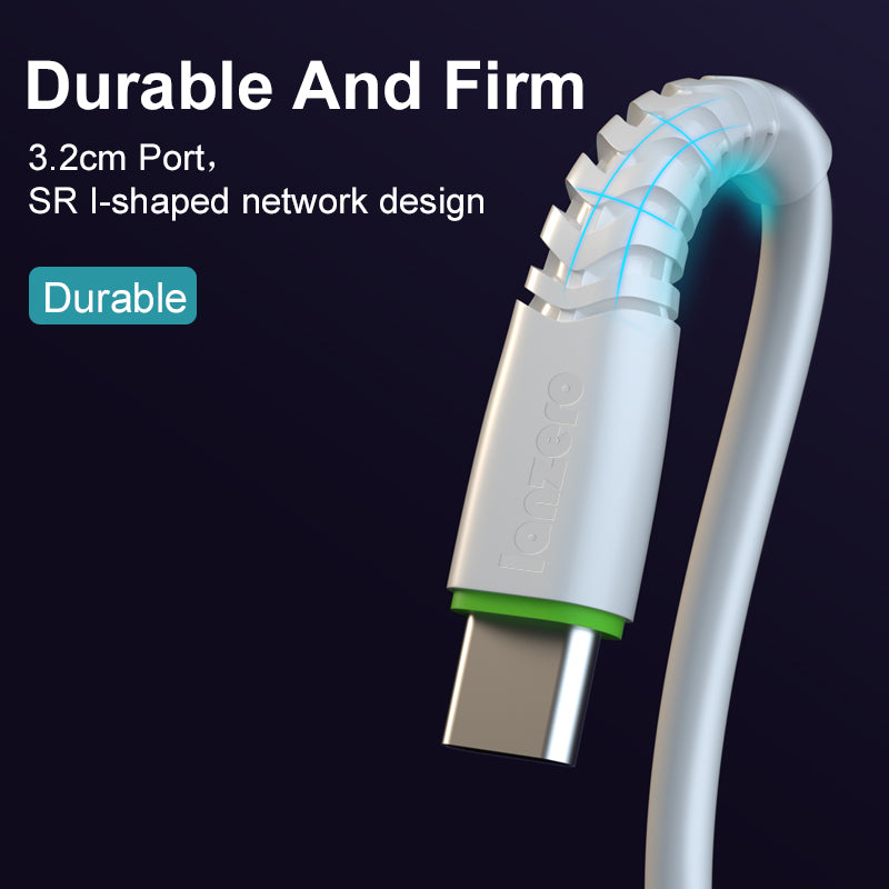 Lanzero USB-C Data Cable 2.1A Type-C Fast Charging Cable 1M