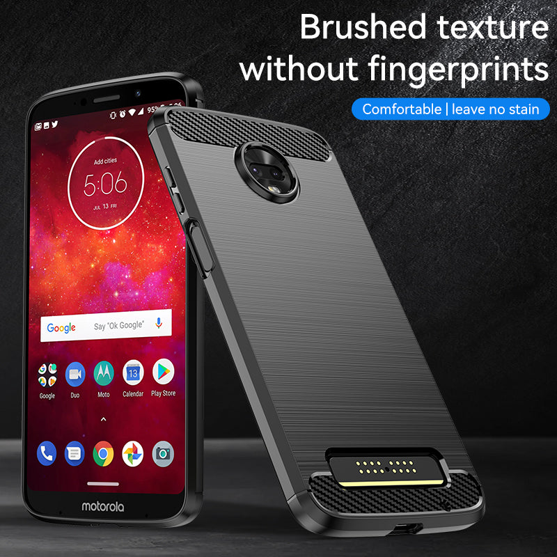 Brushed Silicone Phone Case For Motorola Moto Z3 Force