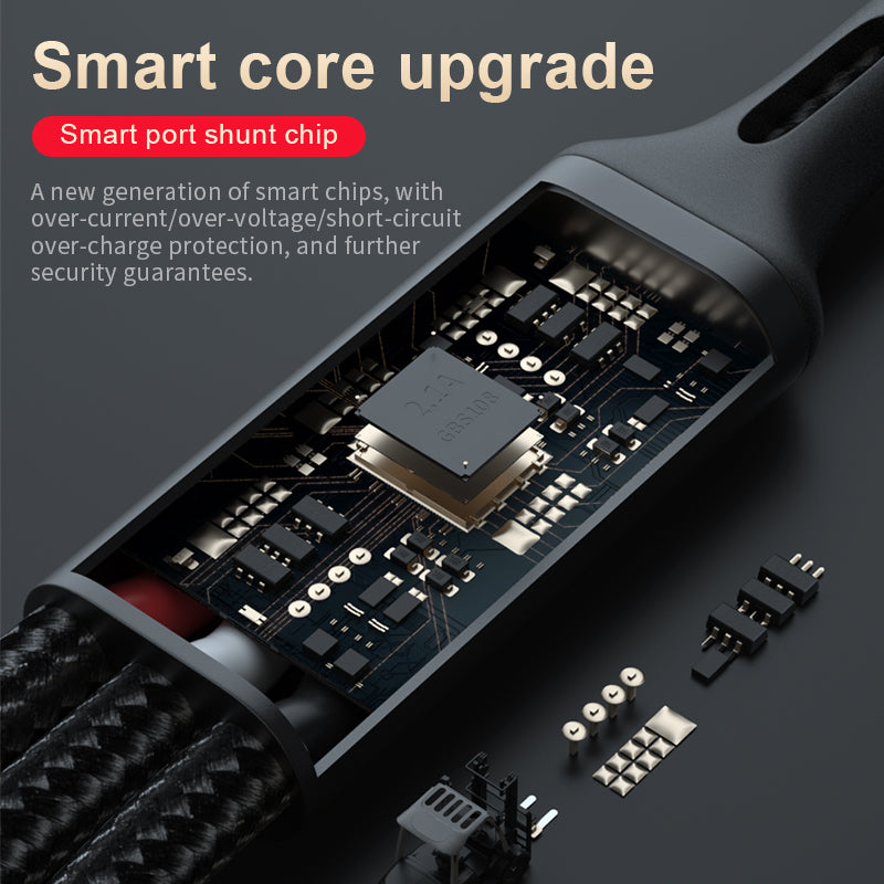 3 in 1 Charger Cable Data Cable USB Cable Universal Charging Cord For Type-C /Micro USB /iPhone