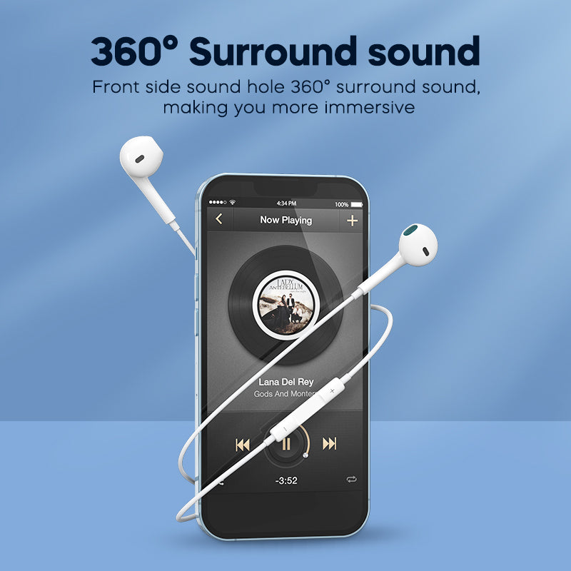 Headphones for Apple Earbuds Wired Earphones Built-in Microphone Vol