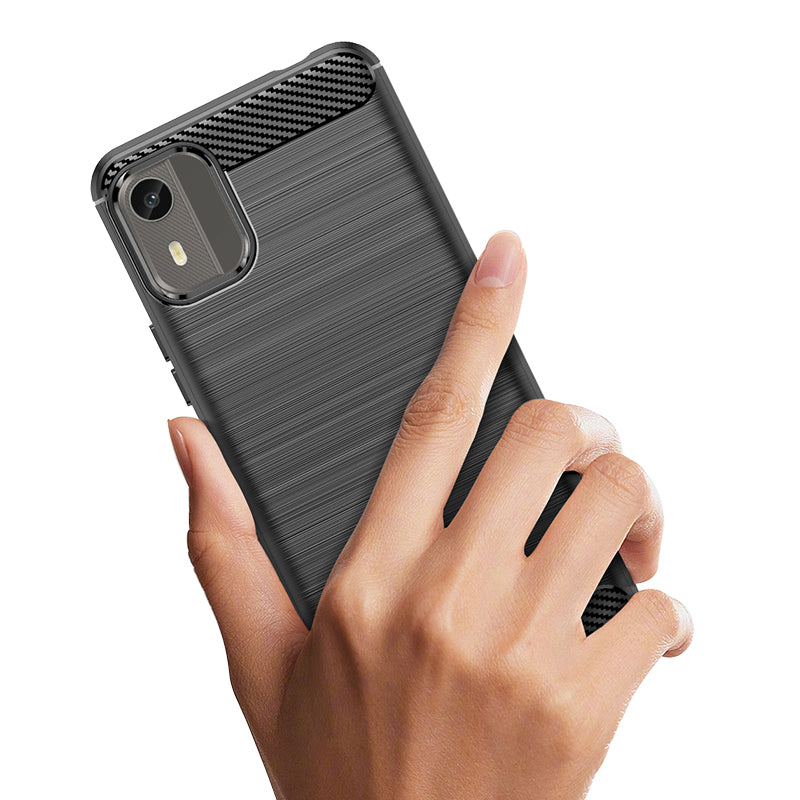 Brushed Silicone Phone Case For Nokia C12 Pro