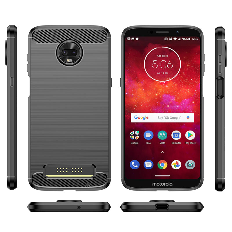 Brushed Silicone Phone Case For Motorola Moto Z3 Play
