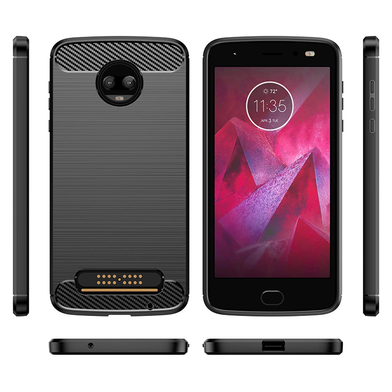 Brushed Silicone Phone Case For Motorola Moto Z2 Force