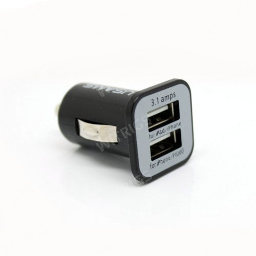 USAMS Dual USB Ports Car Charger 3.1A Output Black