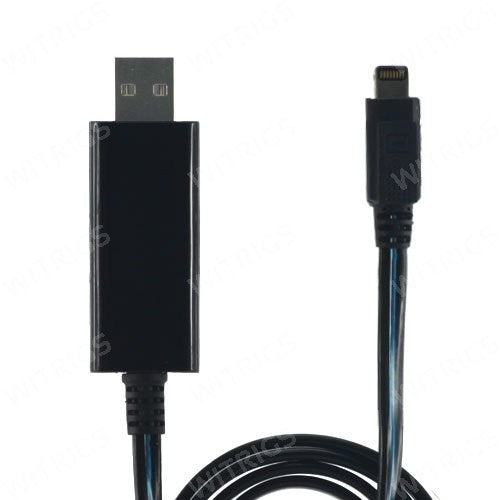 EL Visible luminous LED Light USB Charger Cable for iPhone/iPad/iPod Black