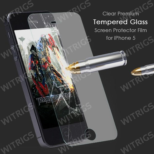 Clear Premium Tempered Glass Screen Protector Film for iPhone 5