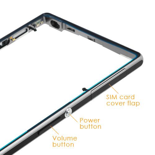 OEM Middle Frame for Sony Xperia Z1 with Small Parts Black