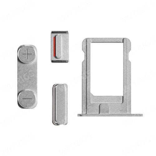OEM Sim Card Tray with Side Button Set for iPhone 5S Silver