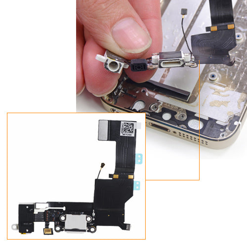 OEM Dock Connector Assembly for iPhone 5S White