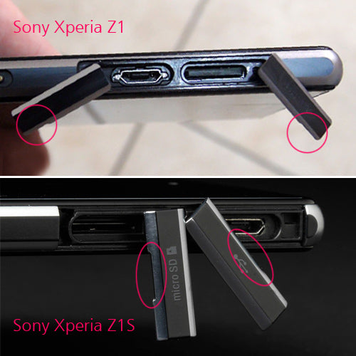 OEM Micro SD + SIM Card + USB Port Cover Flap for Sony Xperia Z1 White