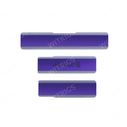 OEM Micro SD + SIM Card + USB Port Cover Flap for Sony Xperia Z1 Purple