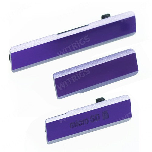 OEM Micro SD + SIM Card + USB Port Cover Flap for Sony Xperia Z1 Purple