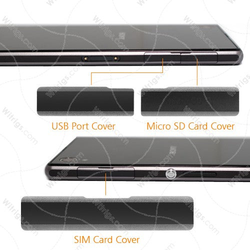 OEM Micro SD + SIM Card + USB Port Cover Flap for Sony Xperia Z1 Black