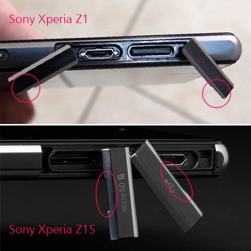 OEM Micro SD + SIM Card + USB Port Cover Flap for Sony Xperia Z1 Black