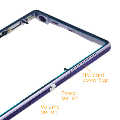 OEM Middle Frame for Sony Xperia Z1 with Small Parts Purple