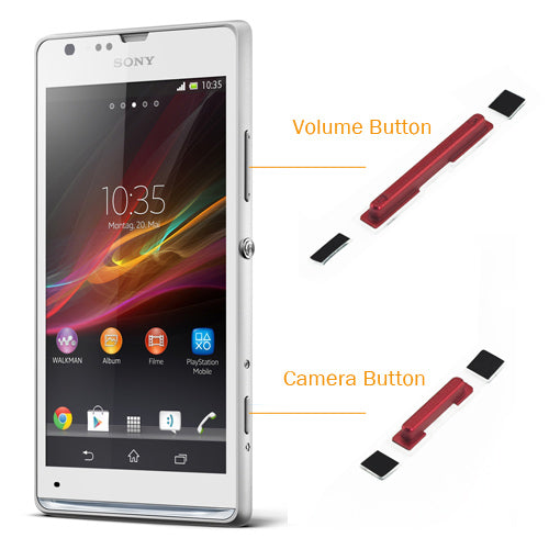 OEM Shutter & Volume Button Set for Sony Xperia SP Red