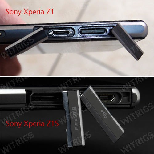 OEM SIM + SD + USB Port Cover Flap for Sony Xperia Z1S Black