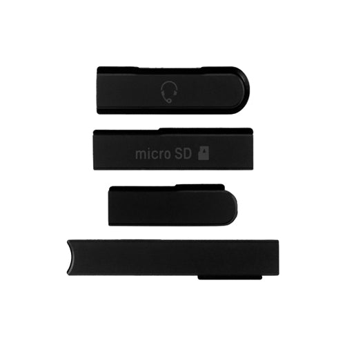 Custom SIM + SD + Headphone + USB Cover Flap for Sony Xperia Z Black