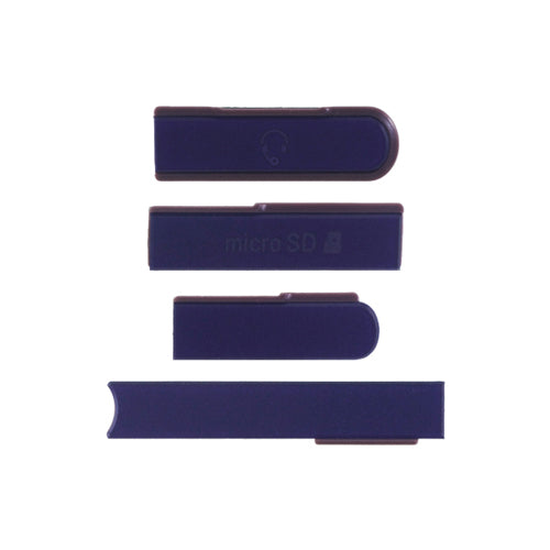 Custom SIM + SD + Headphone + USB Cover Flap for Sony Xperia Z Purple