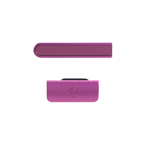 OEM Headphone Jack + USB Port Cover Flap for Sony Xperia ZR Pink